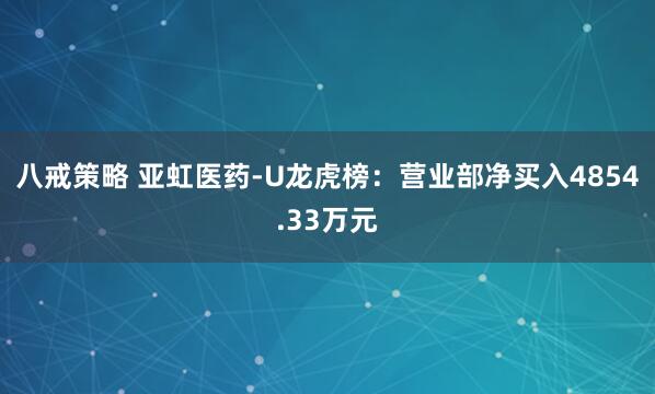 八戒策略 亚虹医药-U龙虎榜：营业部净买入4854.33万元