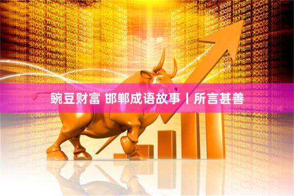 豌豆财富 邯郸成语故事丨所言甚善